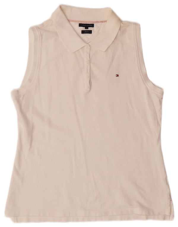 Tommy Hilfiger Womens Sleeveless Polo Shirt UK 20 2XL Off White
