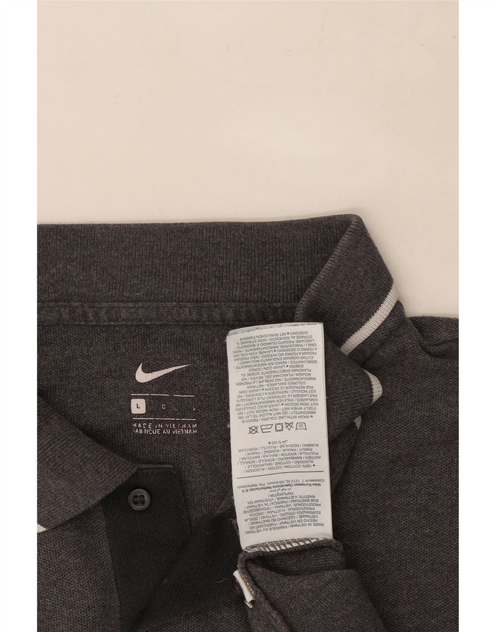 Nike Polo Shirt til mænd, stor grå bomuld