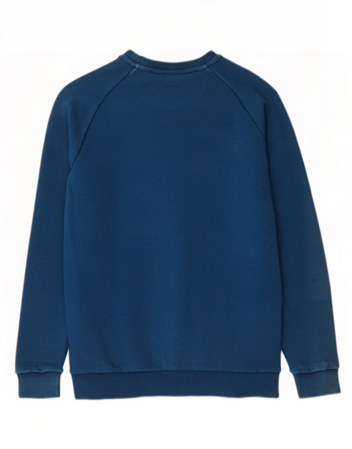 Adidas grafisk sweatshirt til mænd mellemblå bomuld