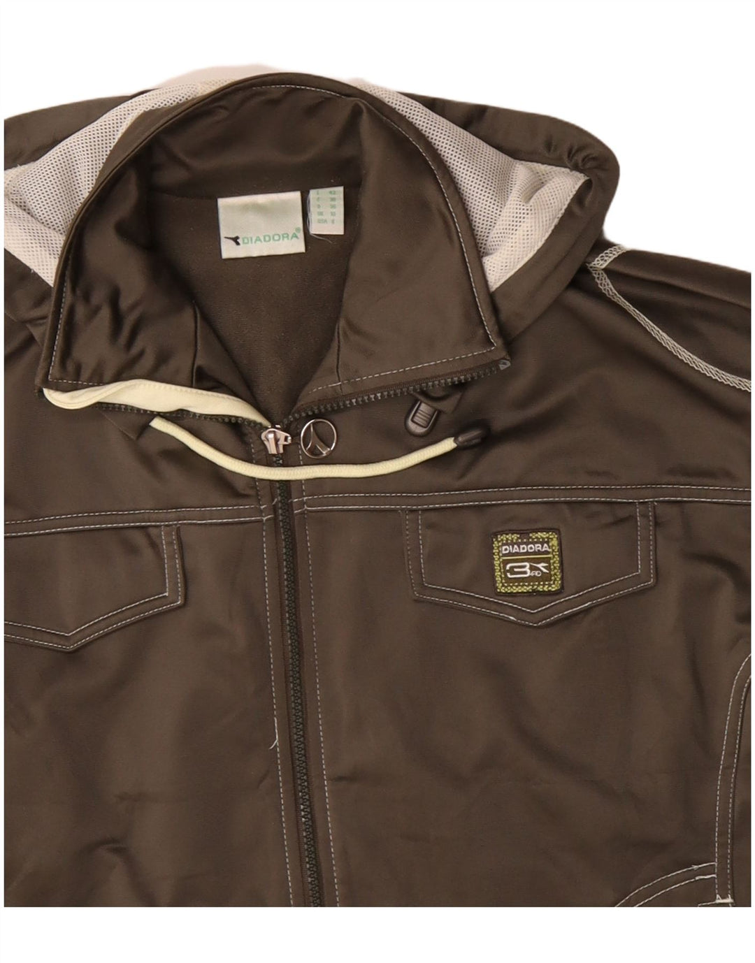 DIADORA Dame Oversized hættetræningsdragt Topjakke UK 10 Lille Grå