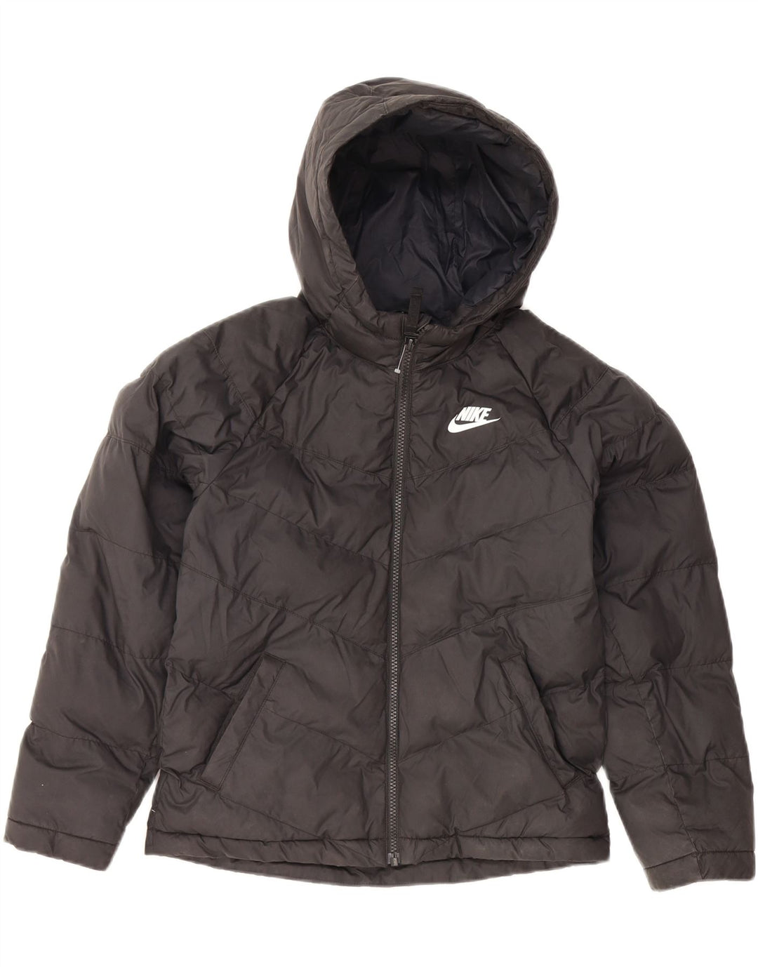 Nike drenge hættepolstret jakke 10-11 år medium sort polyester