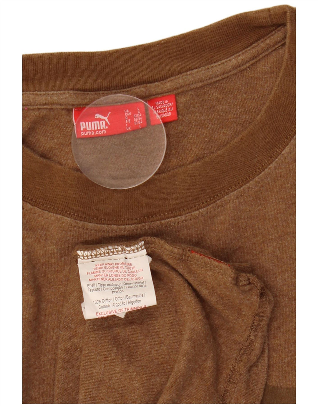 Puma Herre Regular Fit grafisk T-shirt Top Stor brun bomuld