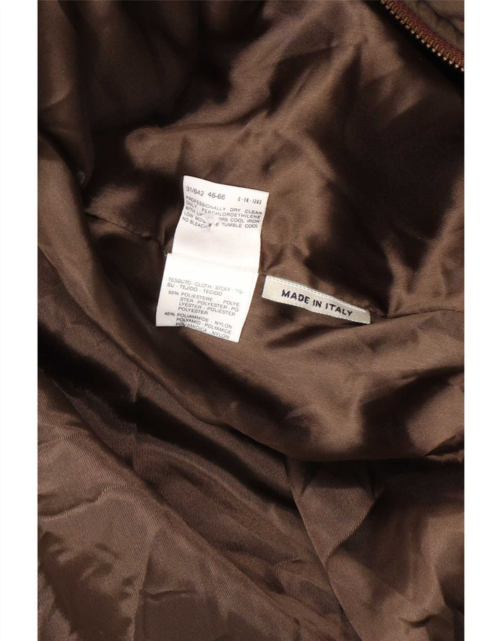Max & Co. Dame hætte oversize polstret frakke UK 16 Stor brun polyester