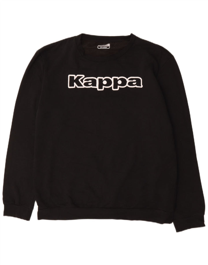 Kappa Herre Grafisk Sweatshirt Jumper 2XL Sort Bomuld