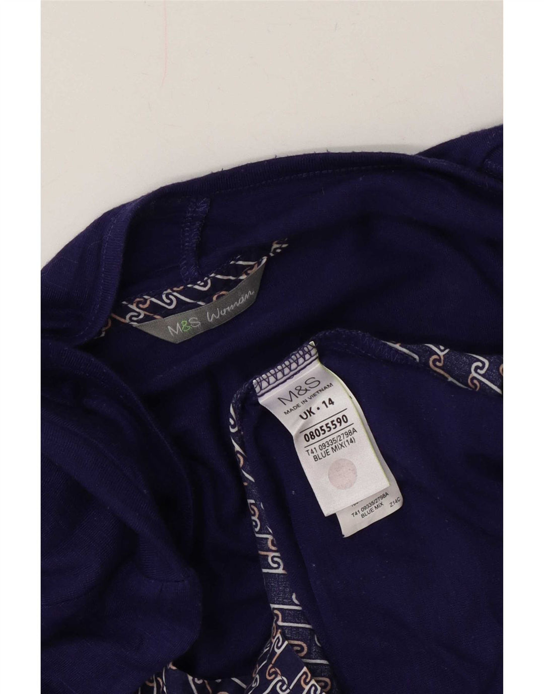 Marks & Spencer Dame Cardigan Top UK 14 Medium Blue Polyester