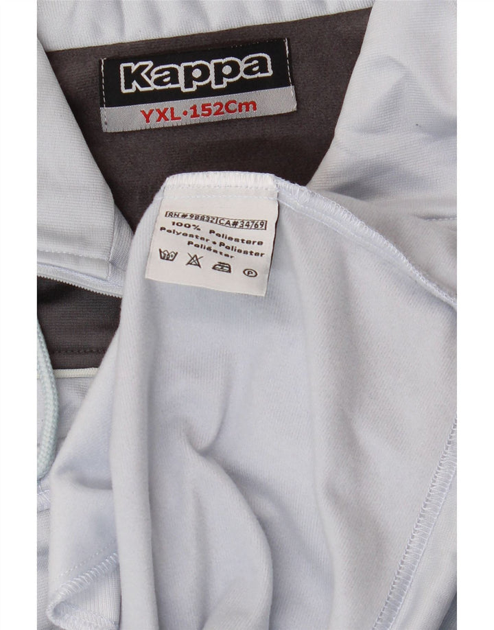 KAPPA Boys Graphic Tracksuit Top Jacket 12-13 Years XL Grey Colourblock