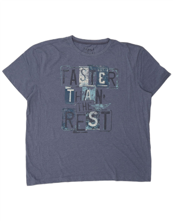 ARIZONA Herre grafisk T-shirt top 3XL marineblå bomuld