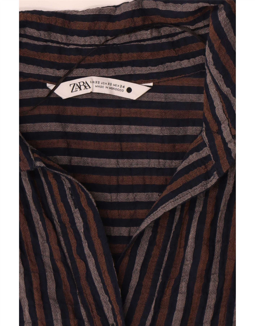 Zara Kvinders Oversized Pullover Skjortekjole UK 6 XS Flerfarvet Stribet