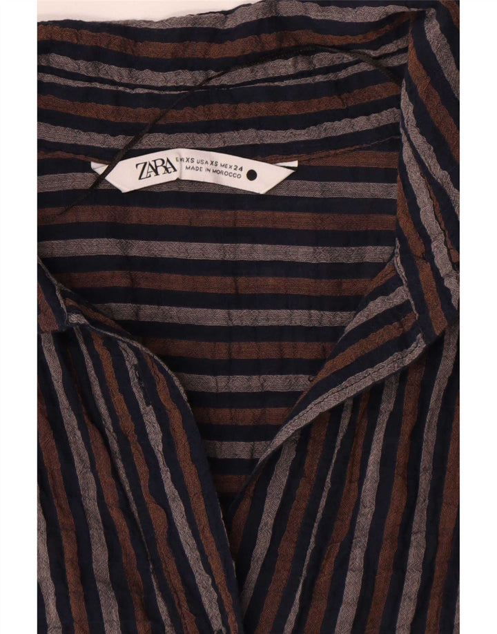 Zara Kvinders Oversized Pullover Skjortekjole UK 6 XS Flerfarvet Stribet
