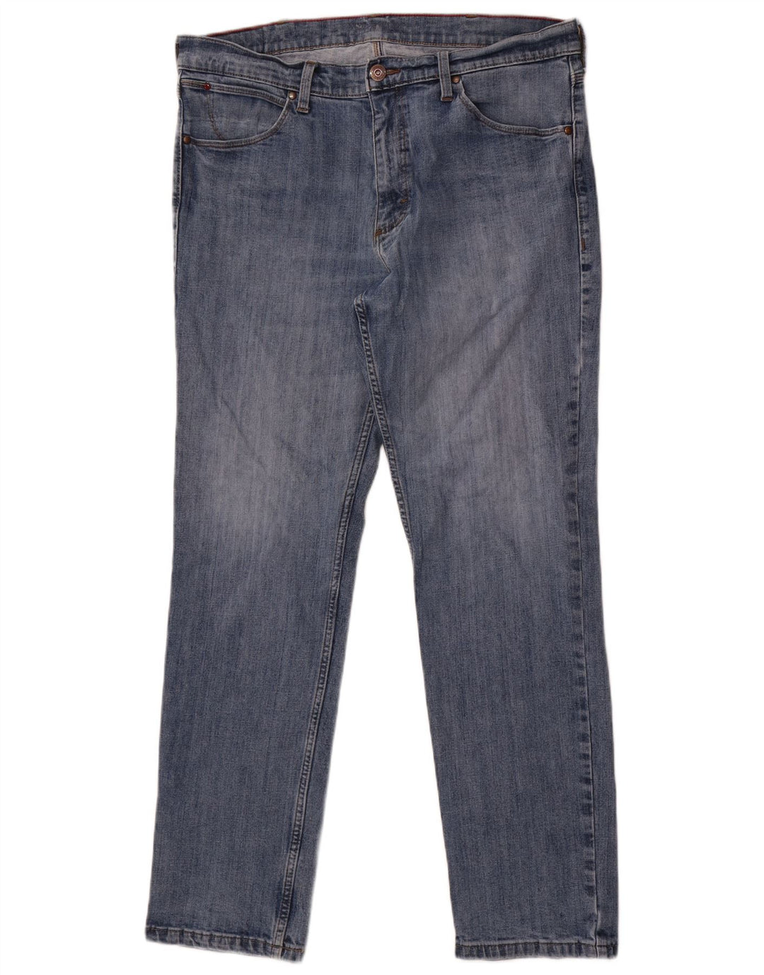 Wrangler Herre Regular Slim Jeans W36 L32 Blå Bomuld
