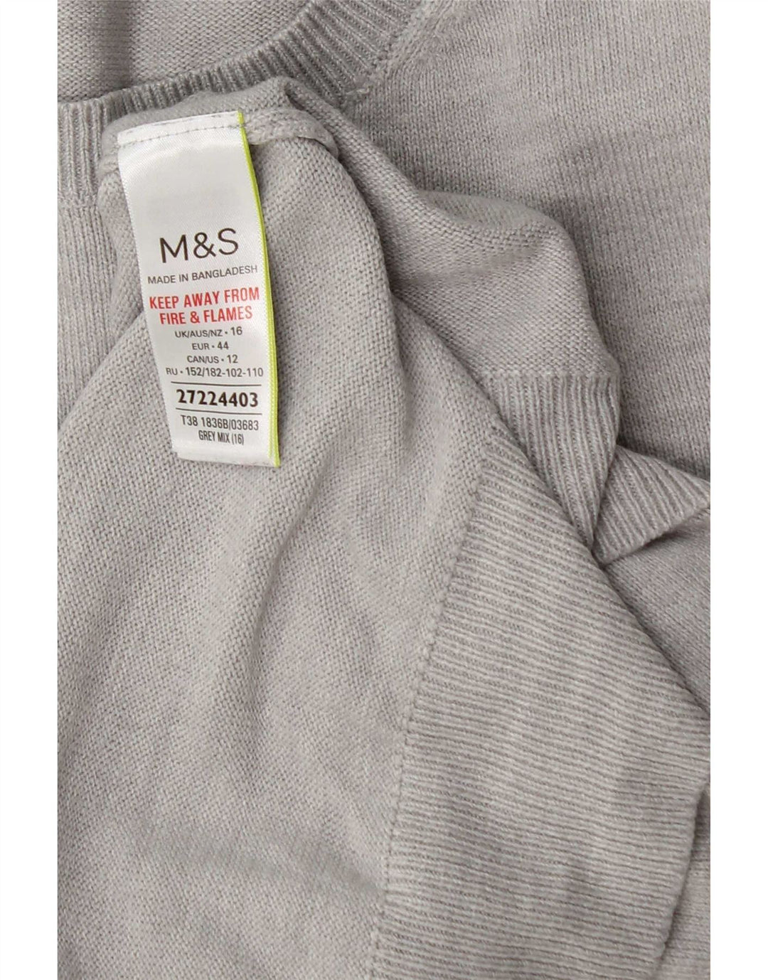 Marks & Spencer Dametrøjetrøje med rund hals DK 16 Stor grå