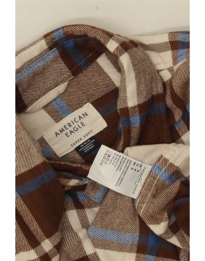American Eagle herre flannelskjorte medium brun ternet bomuld