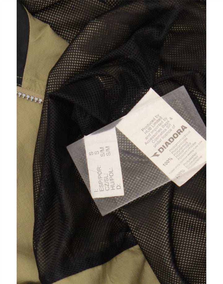 DIADORA Mens Hooded Rain Jacket UK 36 Small Khaki Polyamide Vintage Diadora and Second-Hand Diadora from Messina Hembry 