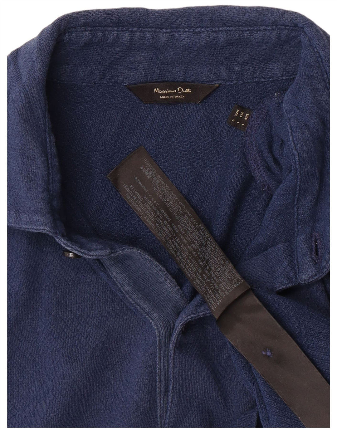 Massimo Dutti Herre Polo Shirt Stor Blå Bomuld
