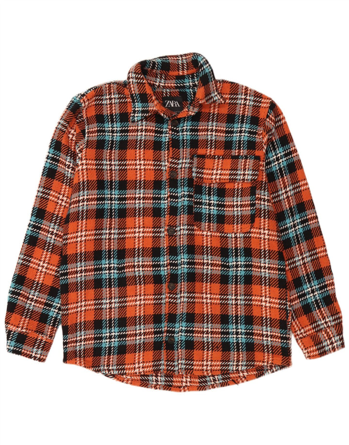 Zara Herre Overshirt Skjorte Medium Flerfarvet ternet bomuld