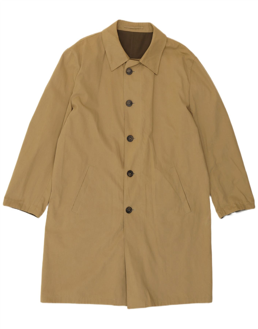 Ermenegildo Zegna Herre Blød Vendbar Overfrakke IT 54 2XL Khaki Polyester