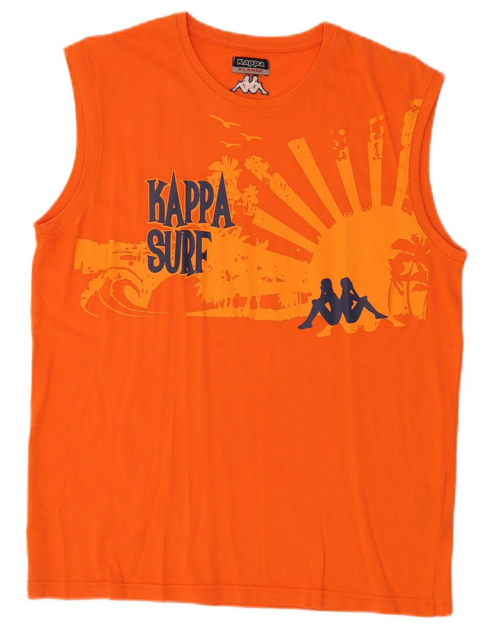 Kappa Herre Grafisk Vest Top XL Orange Bomuld