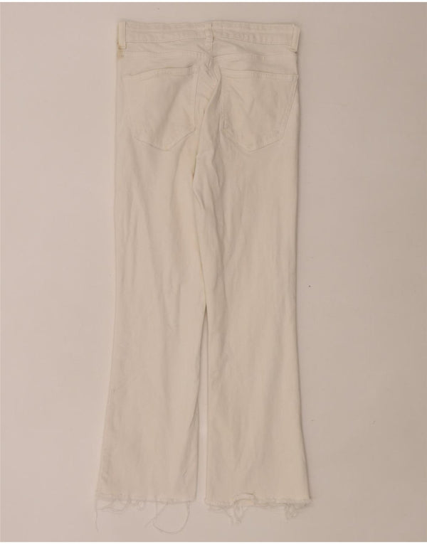 Zara Womens Crop Bootcut Jeans EU 38 Small W28 L24 White