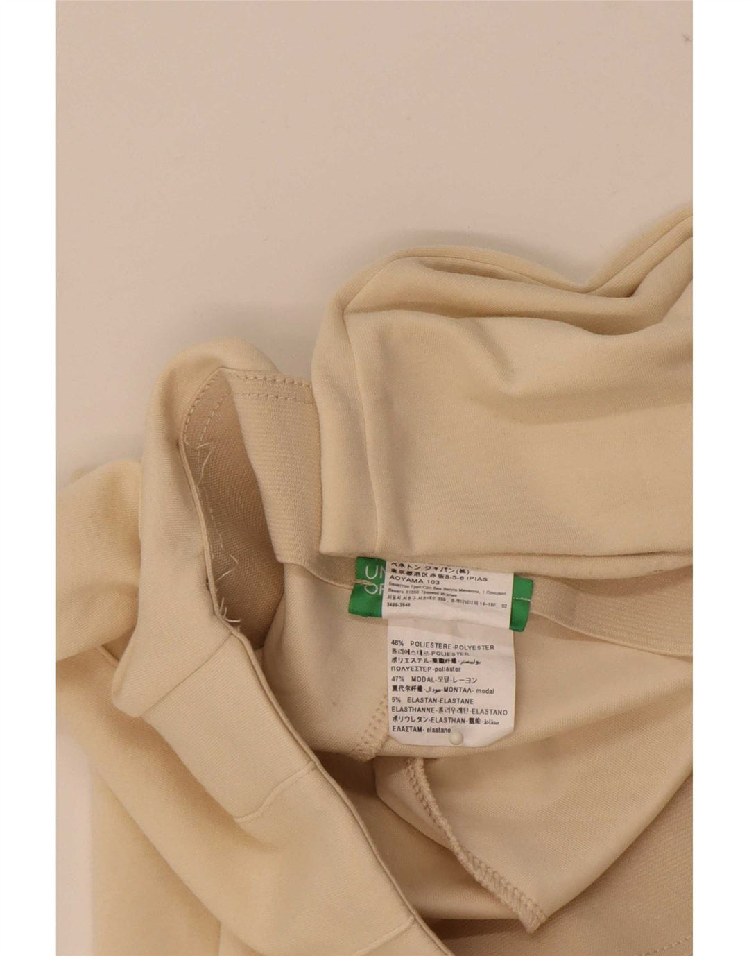 Benetton Womens Casual Bukser med brede ben Små W26 L30 Beige Polyester