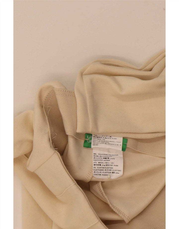 Benetton Womens Casual Bukser med brede ben Små W26 L30 Beige Polyester