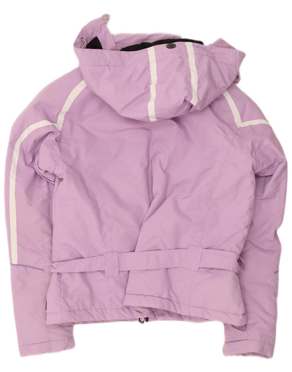 Brugi Dame Hætte Skijakke UK 16 Stor Lilla Colourblock Polyester