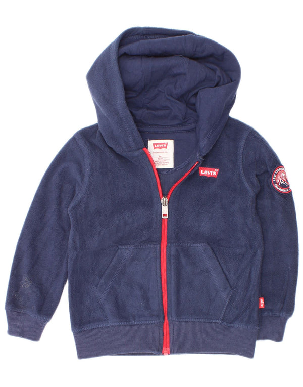 Levi's Baby Boys Fleece-hættetrøje med lynlås 18-24 måneder Navyblå polyester