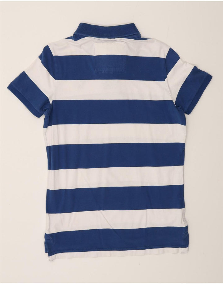 ABERCROMBIE & FITCH Herre Muscle Rugby Polo Shirt Medium Marineblå Stribet