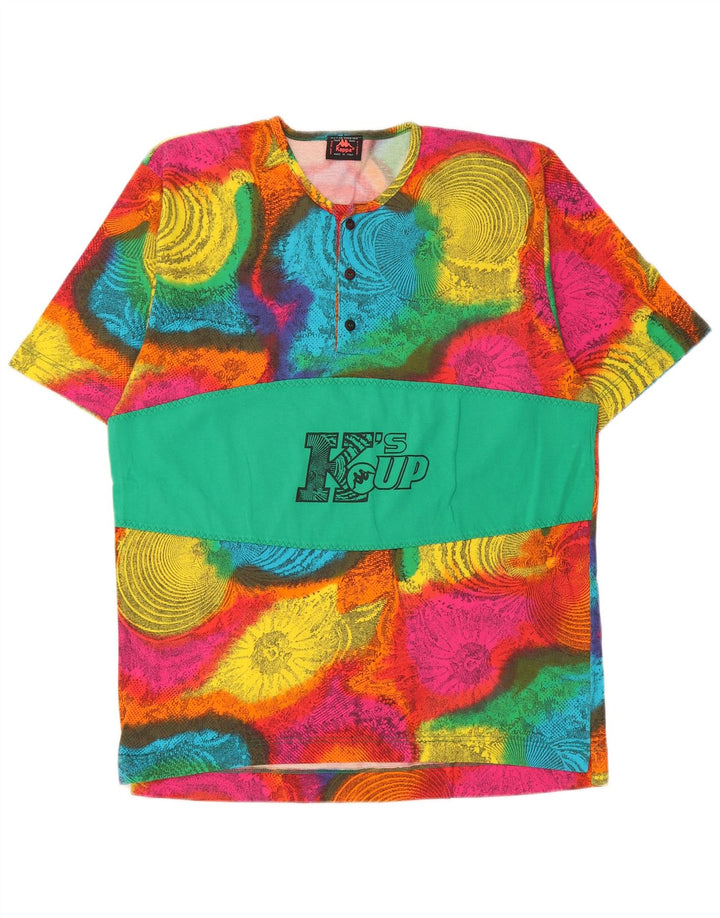 Kappa Herre grafisk T-shirt Top Stor flerfarvet Tie Dye Bomuld