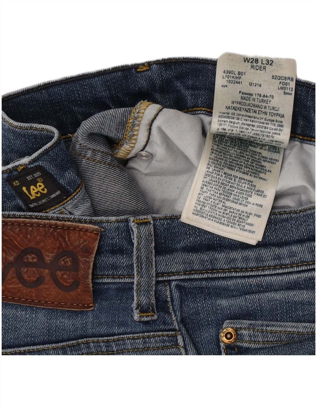 Lee Dame Rider Slim Jeans W28 L32 Blå Bomuld