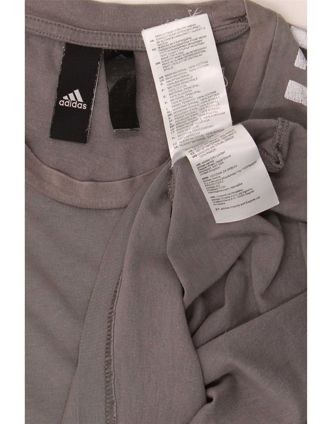 Adidas T-shirt top mellem grå bomuld til mænd