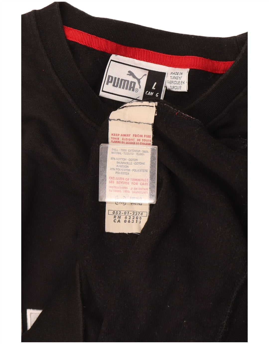 Puma Herre Grafisk Sweatshirt Jumper Stor Sort Bomuld