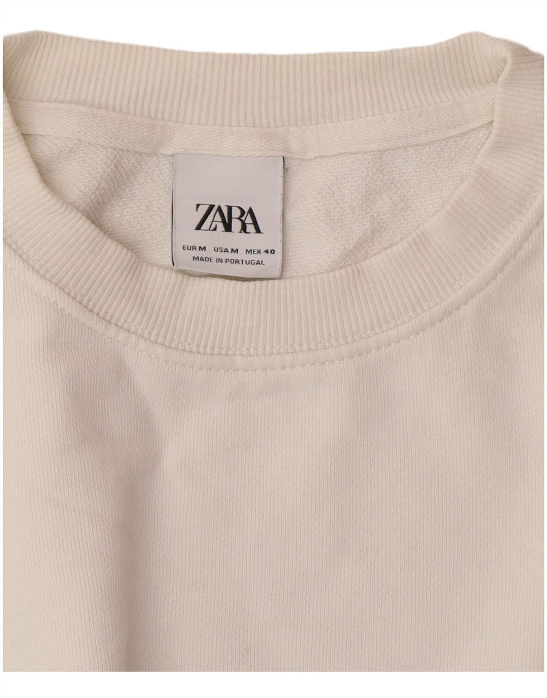 Zara Womens Grafisk Oversized Sweatshirt Jumper UK 14 Medium White Floral