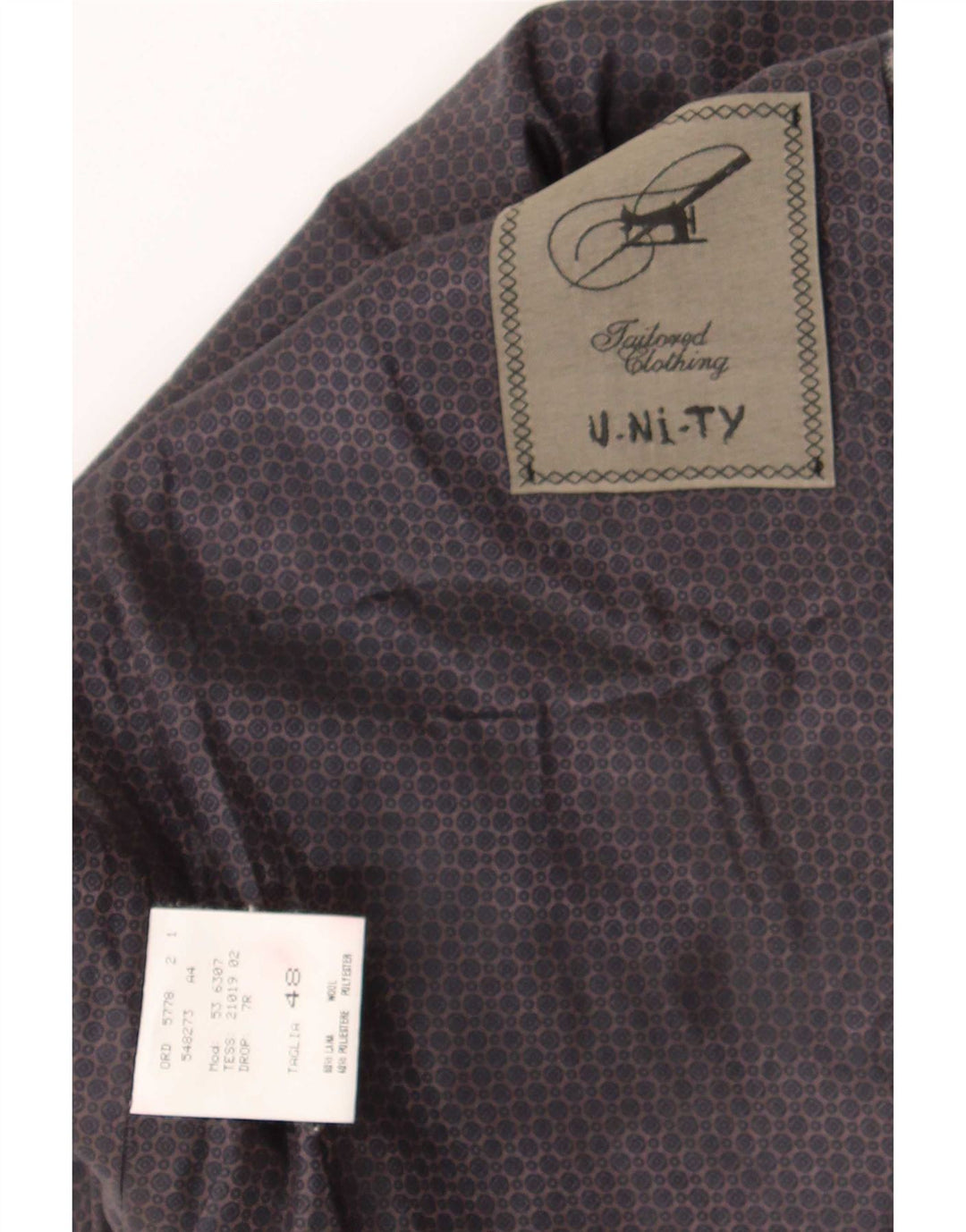 Vintage herrevest IT 48 Mellemgrå Gingham Wool