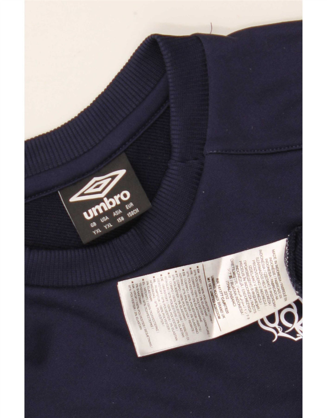 Umbro Boys Graphic Sweatshirt Jumper 13-14 år XL Navy Blue Polyester
