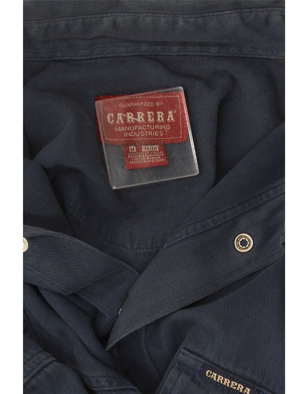 Carrera Denimskjorte til mænd Størrelse 39/40 Mellem marineblå bomuld