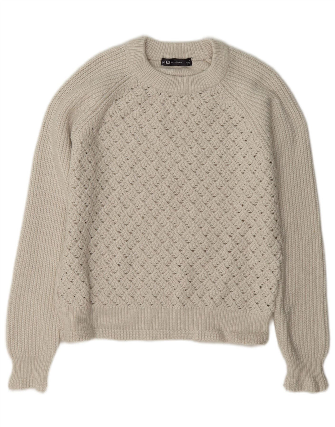 Marks & Spencer Dame Oversized Crew Neck sweater UK 10 Small White