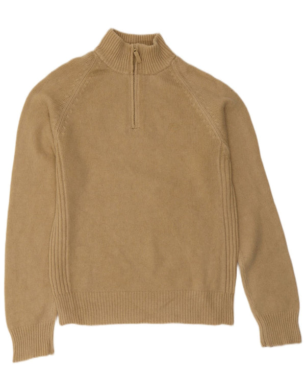 Timberland Herre Zip Neck Jumper Sweater 2XL Beige Lammeuld