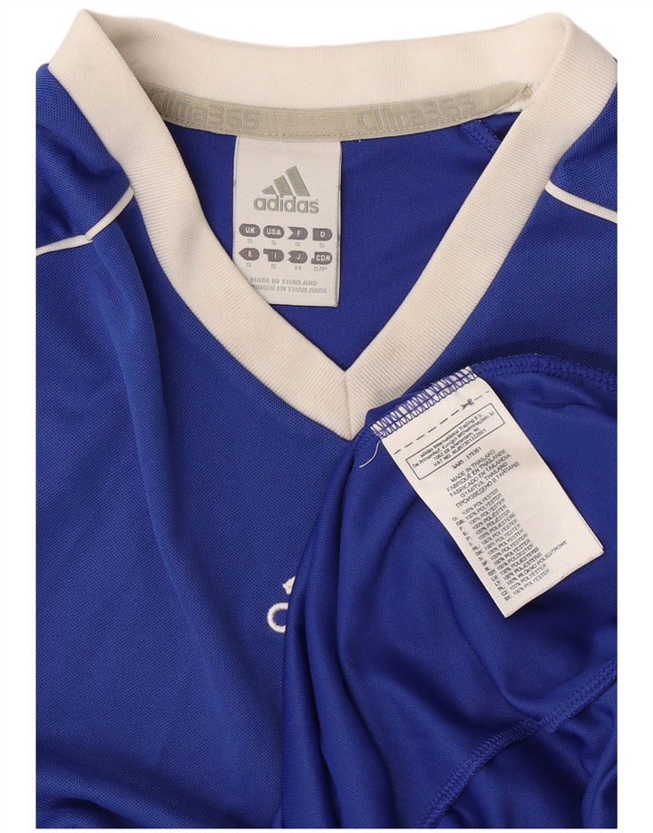 Adidas Herre Climalite T-Shirt Top Lille Blå Colourblock Polyester