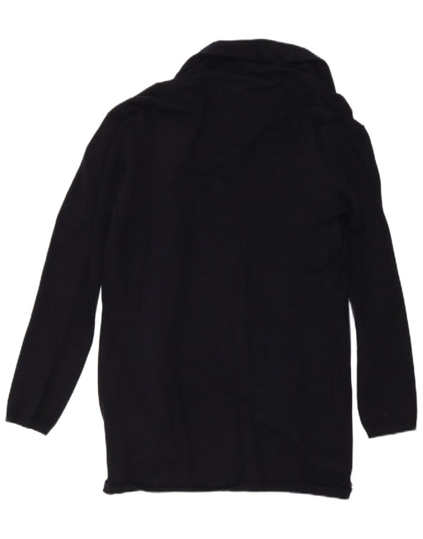 Zara Kvinders Åben Cardigan Sweater UK 14 Large Sort Viskose