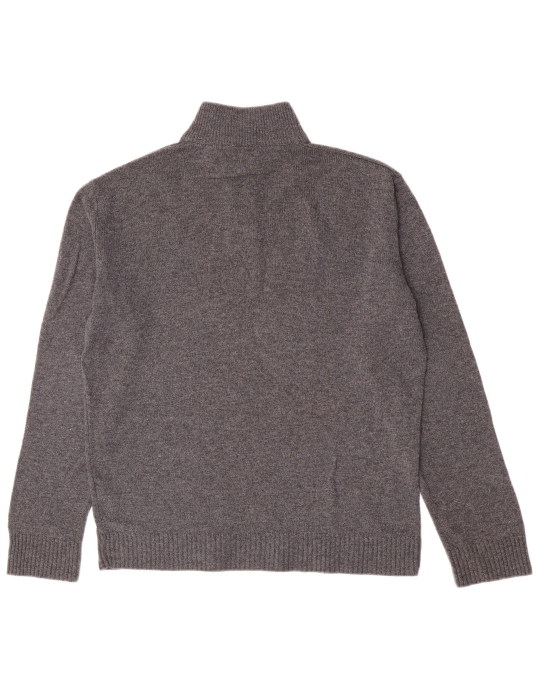 Marks & Spencer Herre sweater med lynlåshals, stor grå flækket lammeuld
