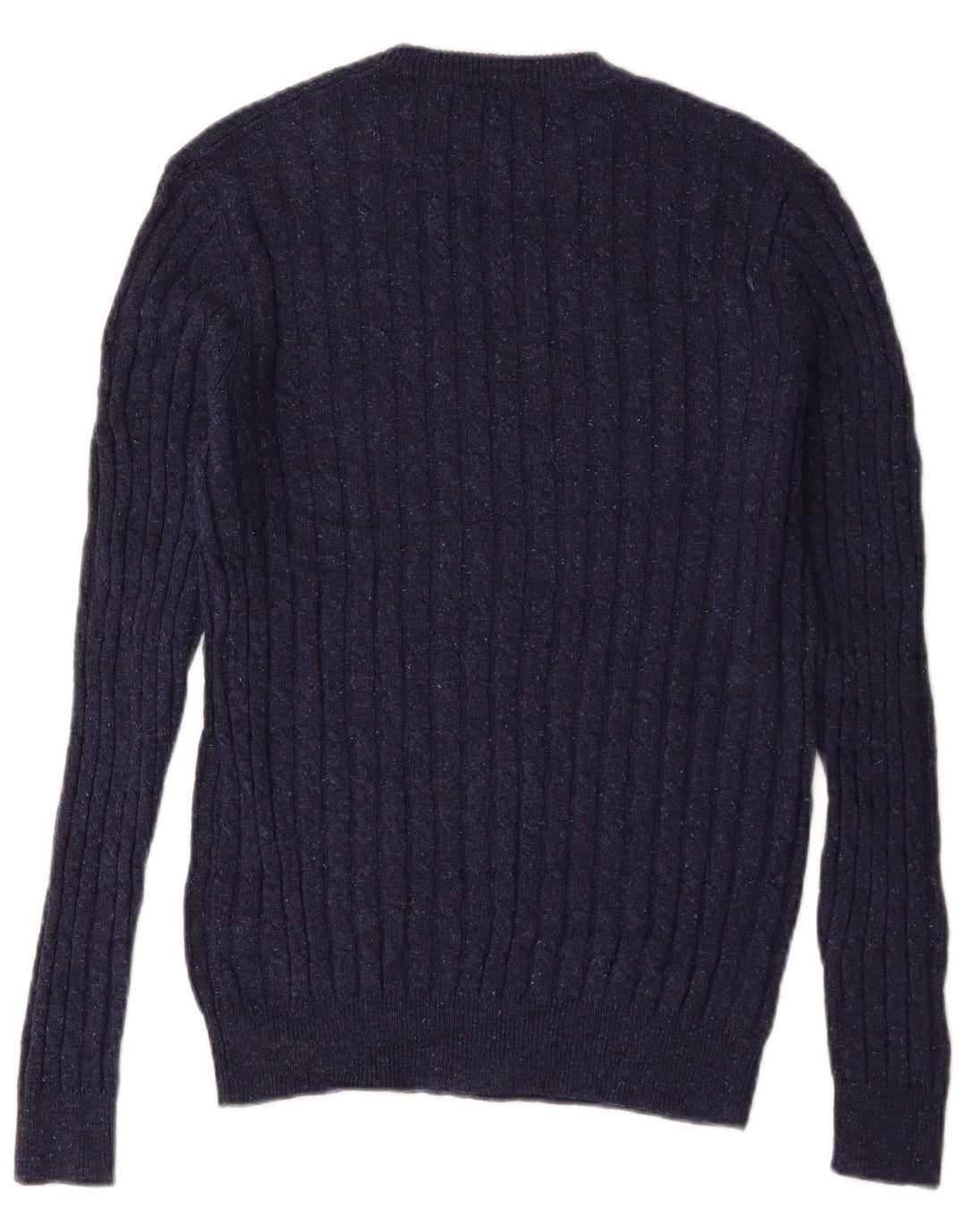 Jack Wolfskin Herre Crew Neck Jumper Sweater Small Navy Blue Flecked Wool