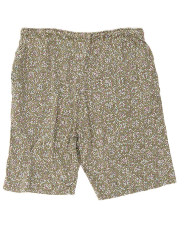 Vintage herre sportsshorts store grønne blomster bomuld