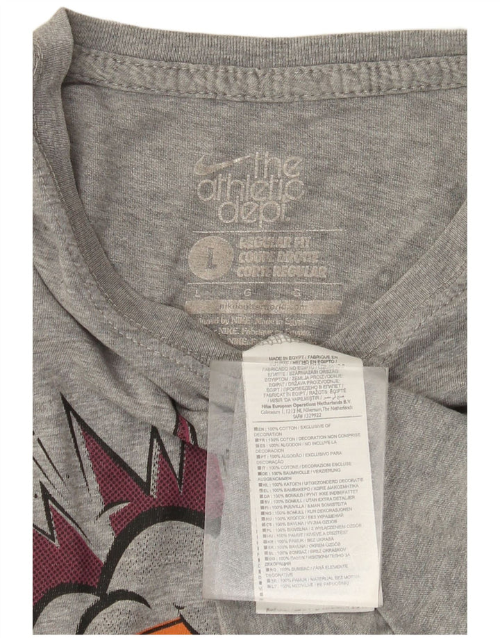 Nike Herre Regular Fit grafisk T-shirt-top Stor grå flækket bomuld