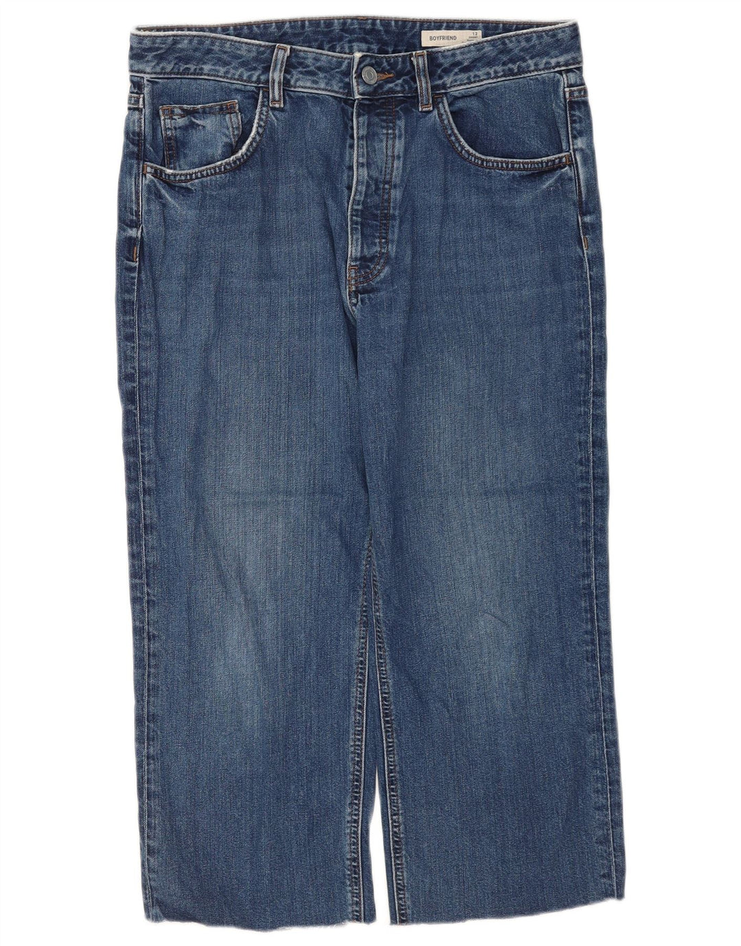 Marks & Spencer Kvinde Kæreste Capri Jeans UK 12 Medium W32 L22 Blå