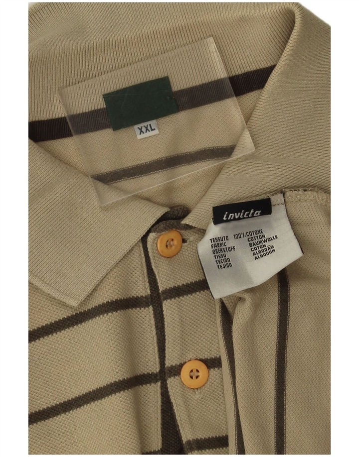 Invicta herre poloshirt 2XL beige stribet bomuld