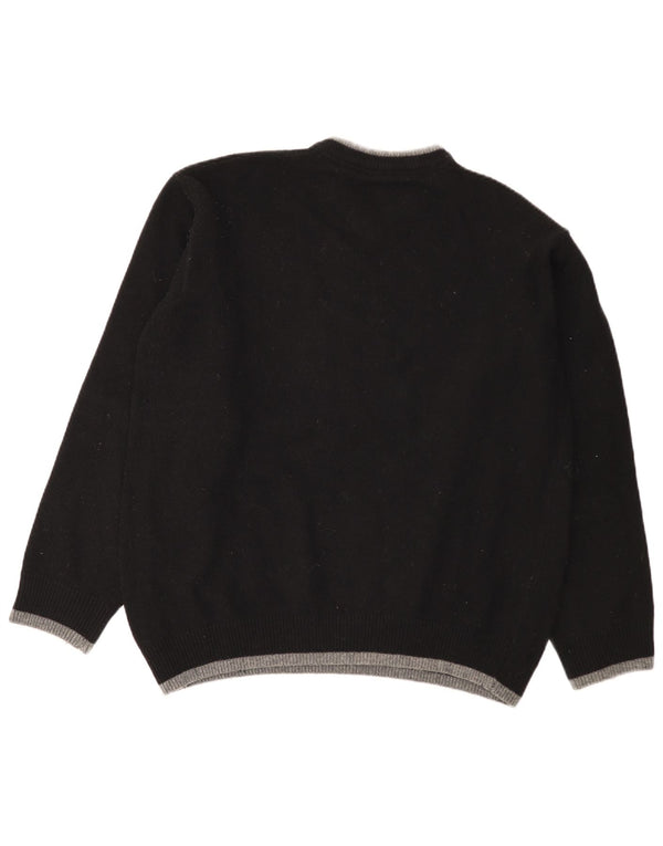 Lee Herre V-hals sweater 2XL sort stribet uld