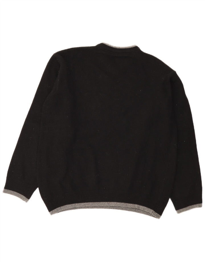 Lee Herre V-hals sweater 2XL sort stribet uld