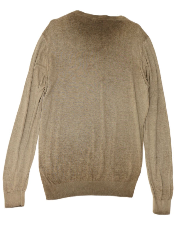 ARMANI JEANS Herre Boat Neck Jumper Sweater 2XL Khaki Bomuld