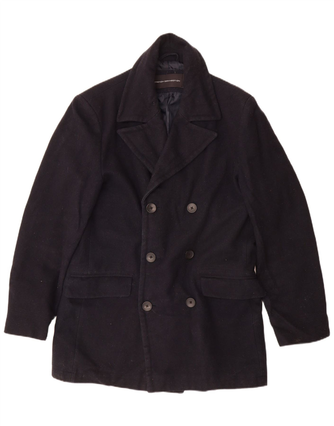 FRANSK FORBINDELSE Herre Dobbeltradet Frakke UK 40 Large Navy Blue