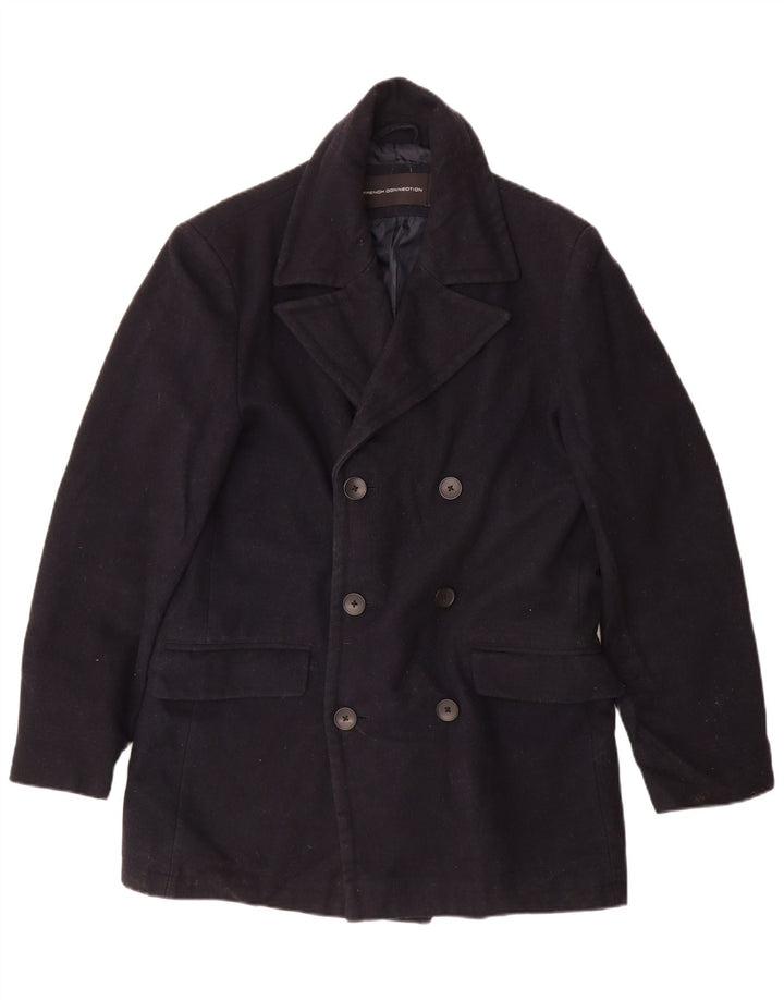 FRANSK FORBINDELSE Herre Dobbeltradet Frakke UK 40 Large Navy Blue